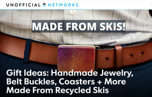 Gift Ideas: Handmade Jewelry, Belt Buckles, Coasters + More Made from Recycled Skis